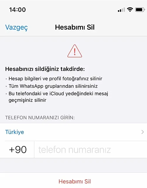 WhatsApp Hesabınızı Nasıl Silinir ?