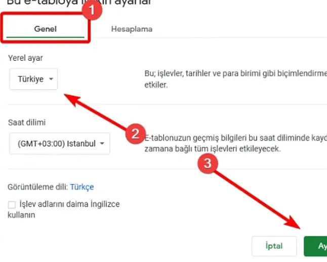 Google varsayılan para birimi değiştirme