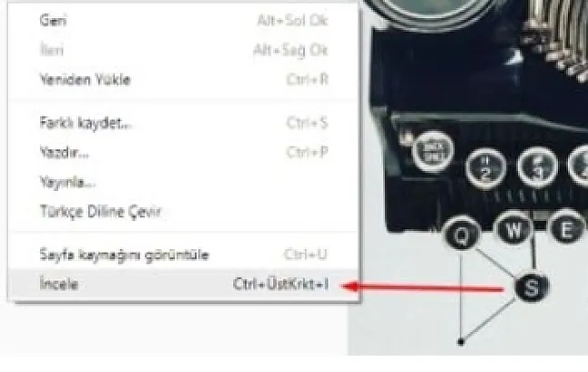 Instagram profilinize girdikten sonra, sayfaya mouse’un sağ tarafıyla tıklayın ve “İncele” seçeneğine tıklayın, yeni bir panel açılacak