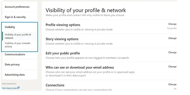 LinkedIn'deki Etkinliğinizi Nasıl Gizlersiniz ?