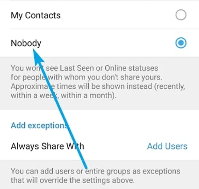 Telegram'da “Son Görülme