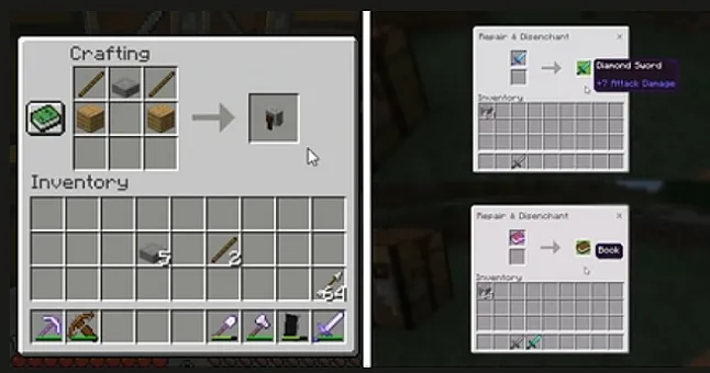 Minecraft'ta Grindstone Nasıl Kullanılır ?