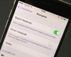 iPhone ekranı, seçilen metni yazma geri bildirimin seslendirmesini sağlama nasıl yapılır?