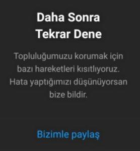 Instagram'da Belirli Şeyleri Ne Sıklıkla Yapabileceğinizi Sınırlıyoruz Nasıl Düzeltilir?