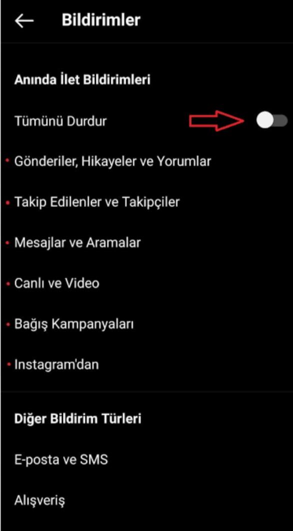 Instagram'da Yayın Bildirimleri Nasıl Kapatılır?